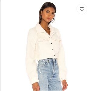 Revolve Superdown Cropped Teddy Jacket Size Small